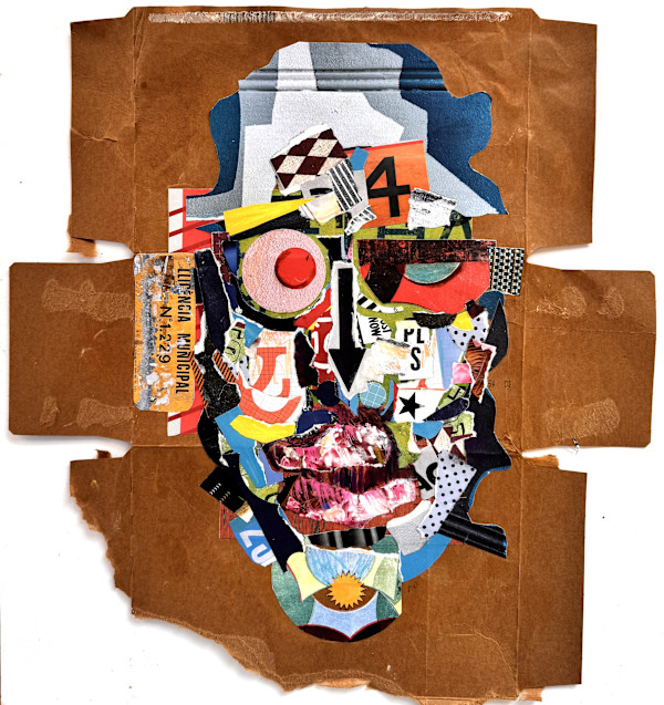 Face in the crowd - unframed collage by Cory Goulet Artist