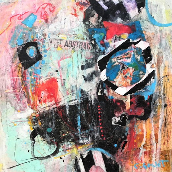 In The Abstract - Acrylic/Collage on wood panel. by Cory Goulet Artist