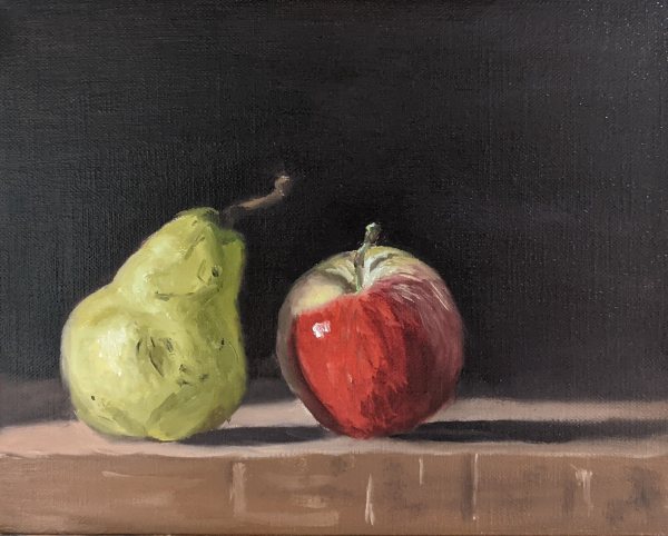 Still Life with Pear and Apple