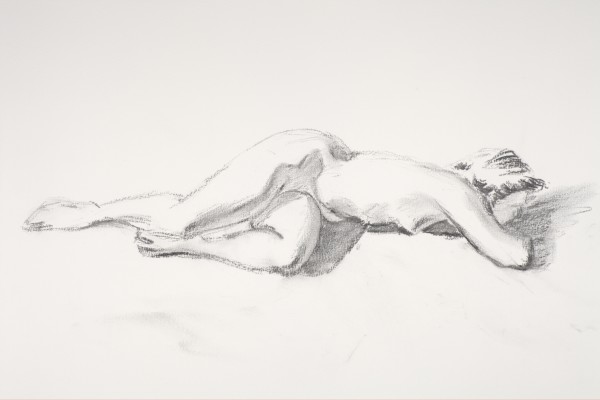 Charcoal Life drawing by Phil Went