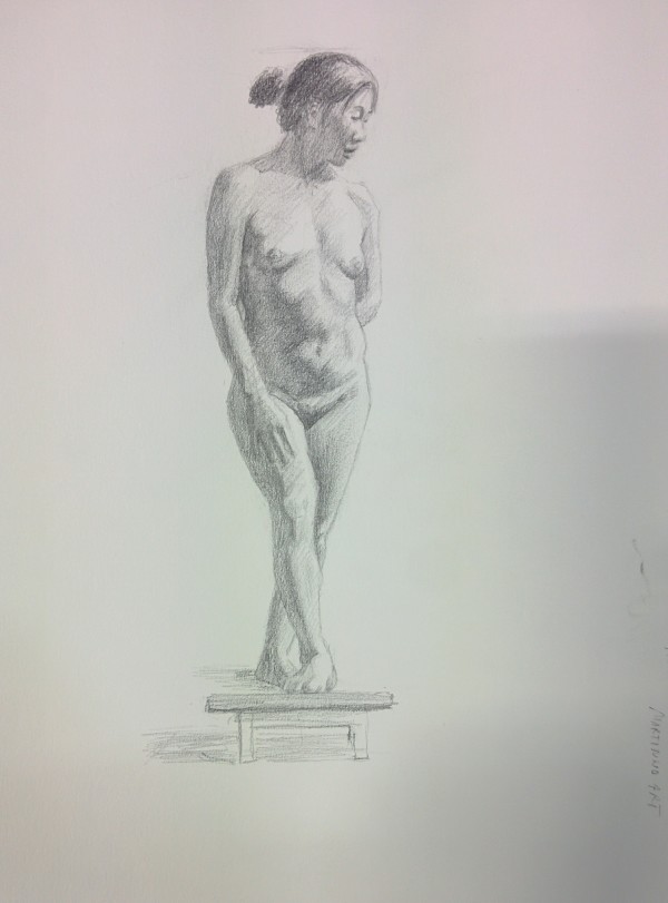 Pencil Life Drawing by Phil Went