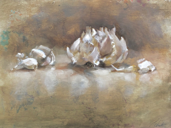 Garlic on Windowsill by Suzy Schultz