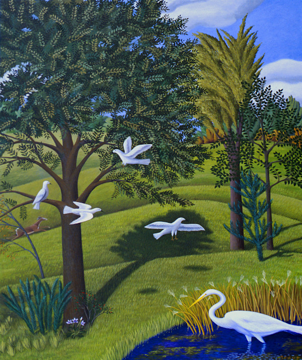 LANDSCAPE WITH BIRDS by JANE TROUP