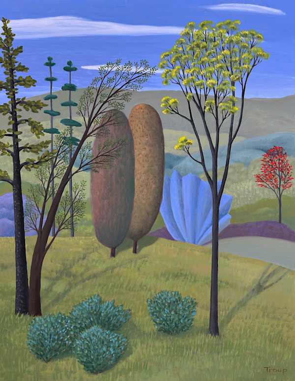 TREES WITH COUPLE by JANE TROUP