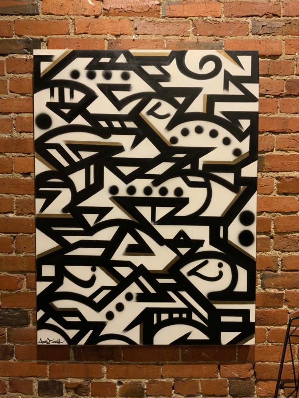 Blk on White with Gold Bars Calligraffiti  by Troy Duff