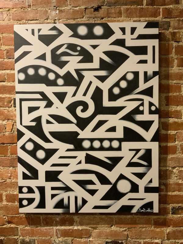 White on Blk  Calligraffiti  by Troy Duff