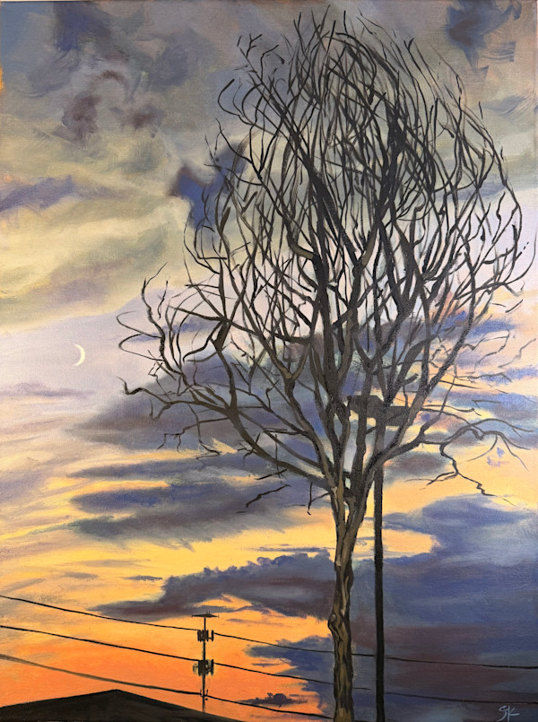 Crescent Moon Sunset in Winter by S. Christopher Kuithe, Image 1.