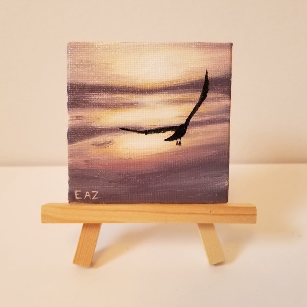 Flying Bird at Sunset by Elizabeth A. Zokaites