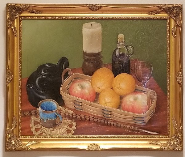 Still Life with Tea and Fruit by Elizabeth A. Zokaites