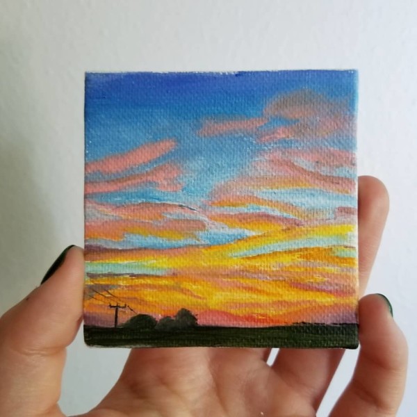 Sunset with Electric Lines by Elizabeth A. Zokaites