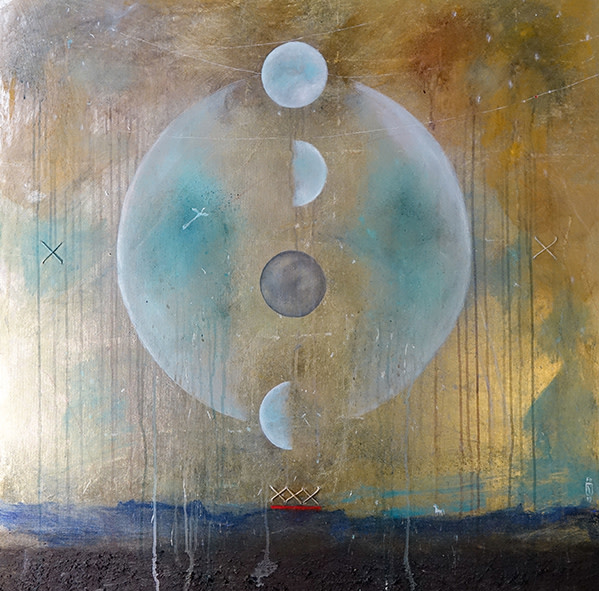 Golden collection / Moon phases in connection with water and life by Mojca Fo