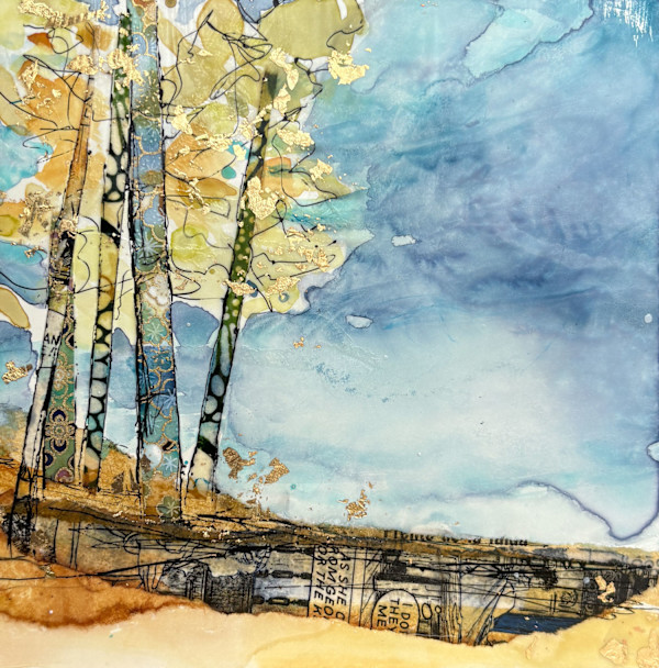 Blue Sky Fall Aspens by Diane Larouche Ellard