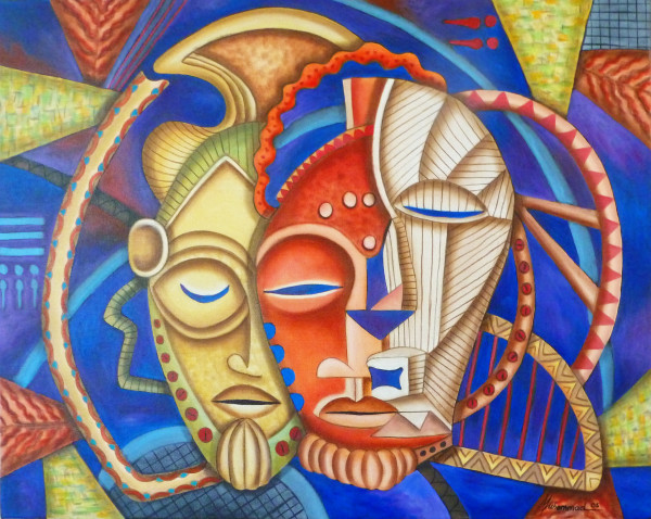 Maruvian Male Society Masks by Marcella Hayes Muhammad