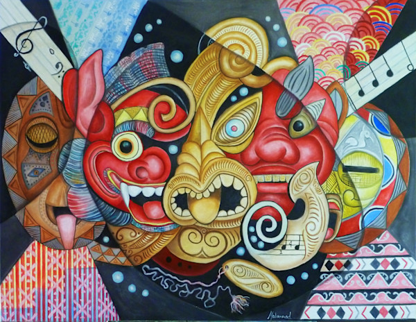 Maruvian Masks of Protection by Marcella Hayes Muhammad, Image 1.