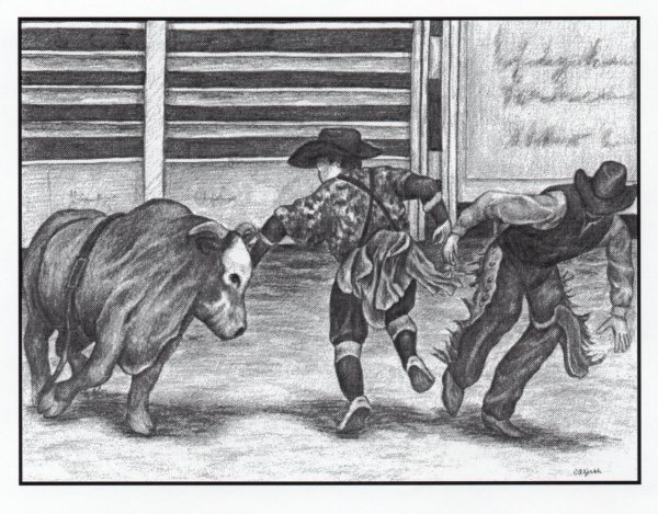 2000 Cowboy Calendar - Bull Fighter by Carol Zirkle