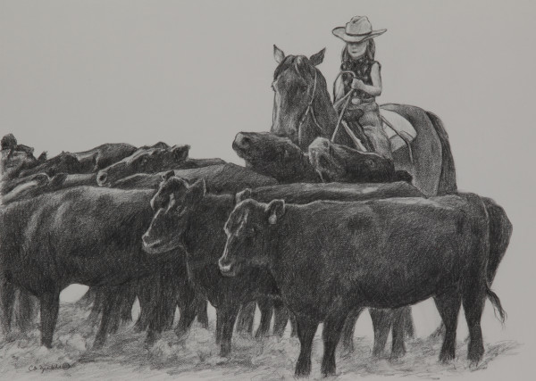 Lilly moving Cows by Carol Zirkle