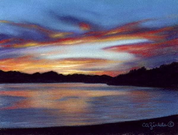 Sunset at Holter Lake by Carol Zirkle