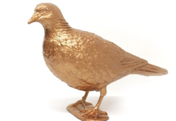 BELONGING (bronze pigeon upright) by Patrick Murphy