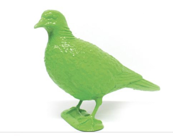 BELONGING (green pigeon upright) by Patrick Murphy