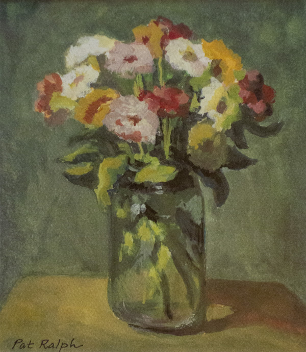 Untitled #286 (Floral Arrangement with Green Background) by Pat Ralph