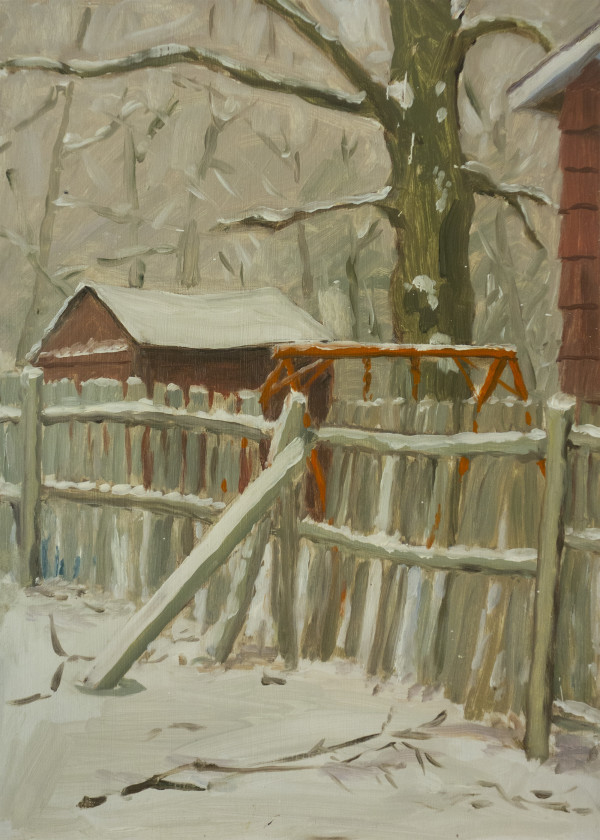 Untitled #312 (Fence and Shed in Winter) by Pat Ralph