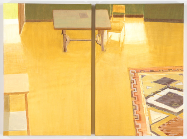 Table and rug diptych by Daniel Kohn
