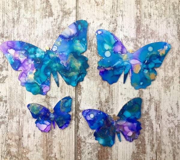 Butterflies, Acrylic by Julie Olson