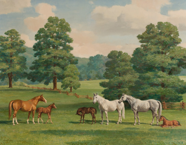 Mares and Foals by Milton Menasco