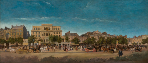Vue Générale des Théâtres du Boulevard du Temple, Avant le Percement du Boulevard du Prince Eugène en 1862 by Karl Pertgen