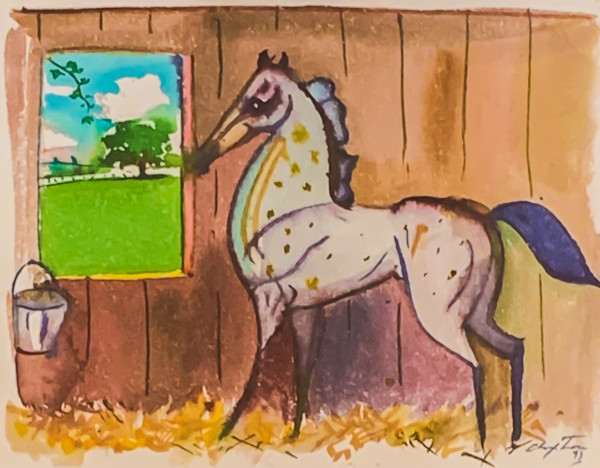 A Gray in a Stable by George Claxton