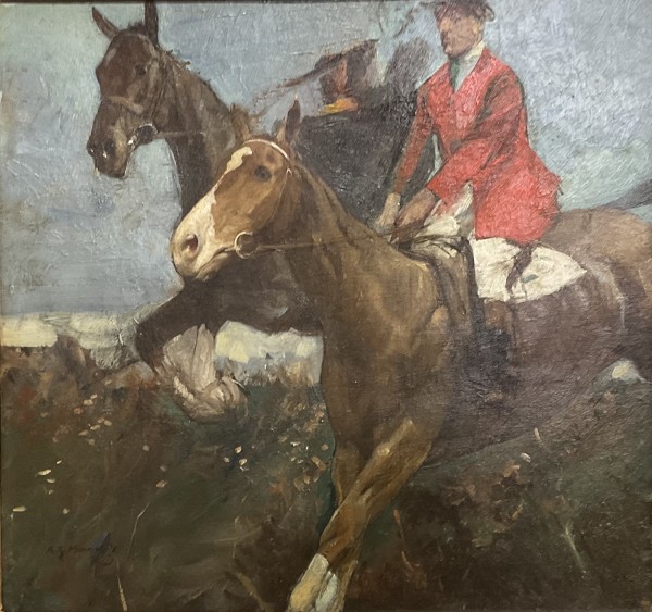 Over the Hedge by Sir Alfred J. Munnings