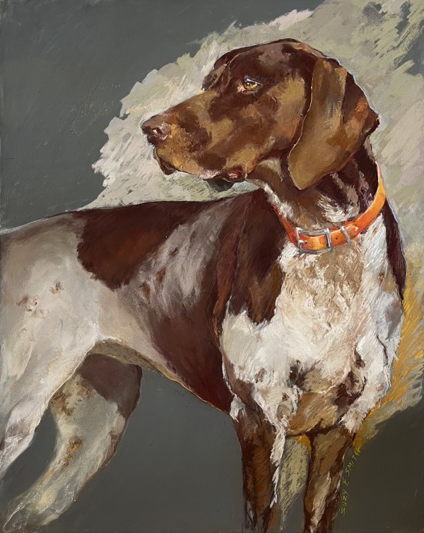 German Shorthair Pointer Looking Back to the Right by Suzy Smith