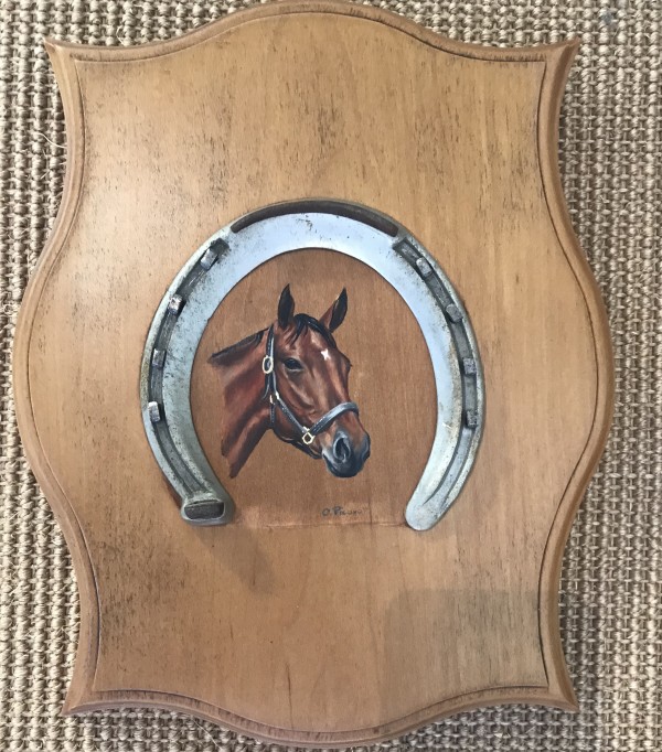 Horse Portrait in Horse Shoe by Christine Picavet