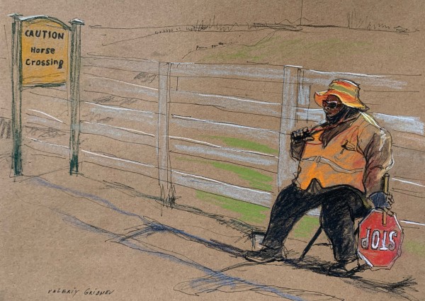 Stationed at the Horse Crossing by Valeriy Gridnev