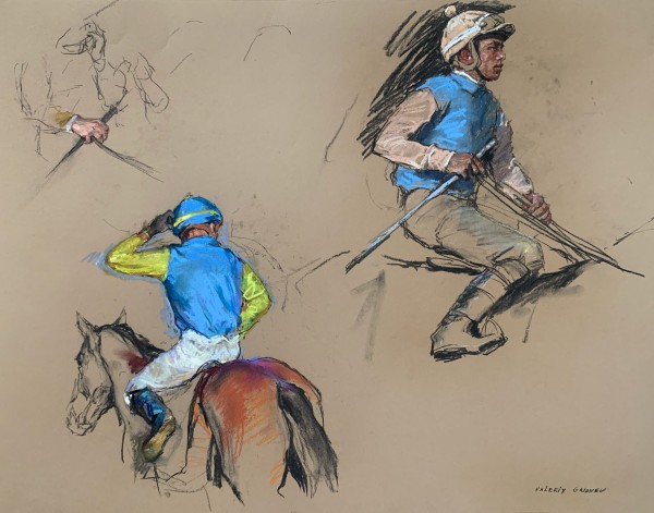 Jockey Studies, Yellow & Blue by Valeriy Gridnev