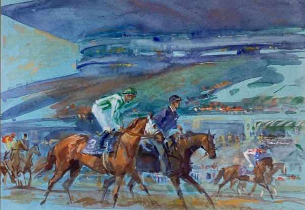 Going to Post, 2002 Breeders Cup, Arlington Park (Study) by Sandra Oppegard
