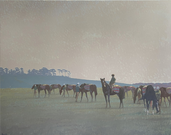 Horses Exercising,  Early Morning, Newmarket by Peter Howell