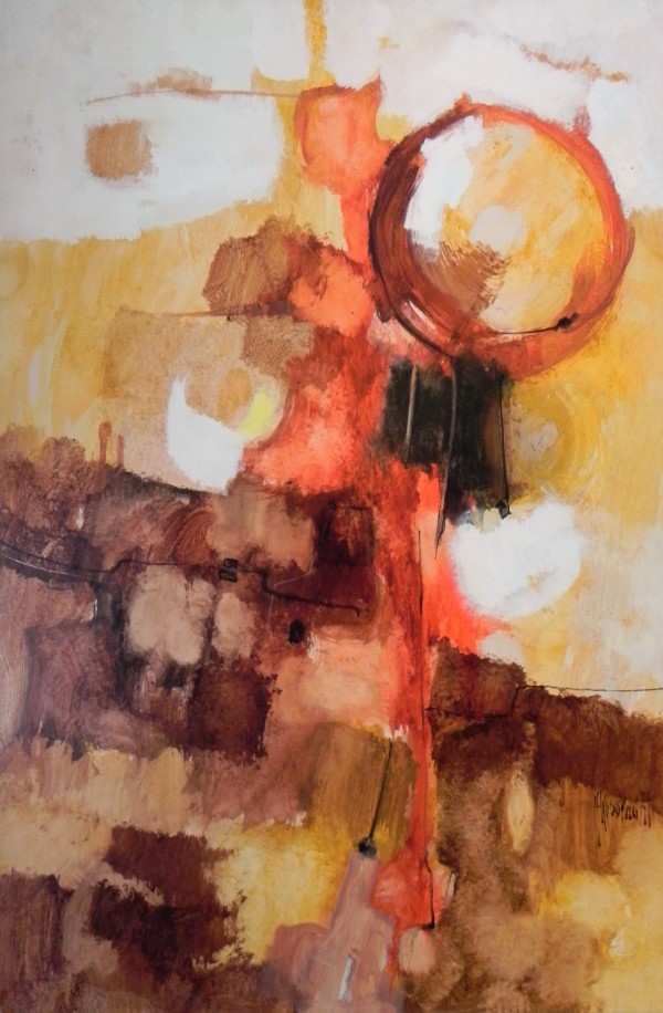 "Abstract" Orange and Rust by Aldo Paolucci by Aldo Paolucci