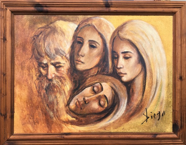 "Composition" #C104 in Wooden Frame by Antonio Diego Voci