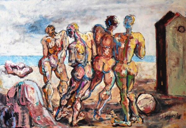 The Bathers #C22 (Hommes sur la Plage) by Antonio Diego Voci by Antonio Diego Voci