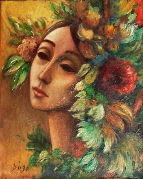 "Face with Flowers" by Antonio Diego Voci #C72 by Antonio Diego Voci