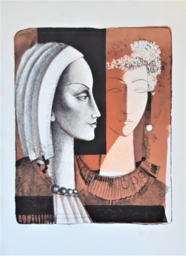"Madchen 4" CDL8  (Stonecut Lithograph 6 of 195) by Antonio Diego Voci