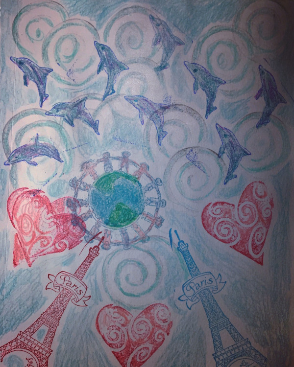 Dolphins and Paris by Diana Atwood McCutcheon