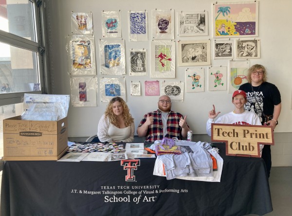 UFO's over Lubbock TTU Print Club by Diana Atwood McCutcheon