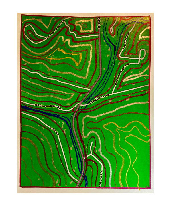 Helotes Land Contours (green) by Diana Atwood McCutcheon