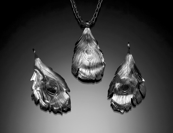 Peacock Splendor II (earrings) by Victoria Lansford