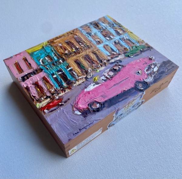 Pink Convertible- cigar box by Ana Guzman