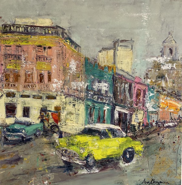 La Vida Cuba: Steet with Lime Car by Ana Guzman