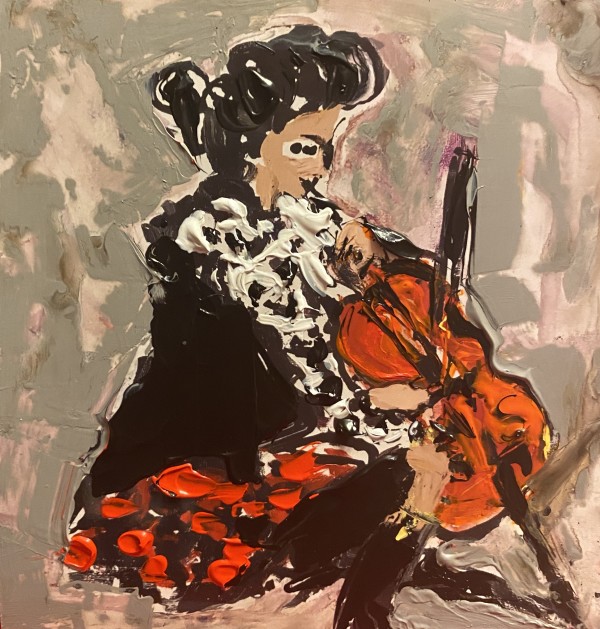 Cellist 2 - gray background