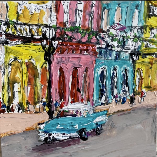 Cuba - Blue car by Ana Guzman